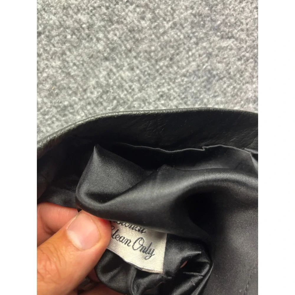 London Fog Leather Blazer Jacket Mens Medium Black Single Button Longline Coat